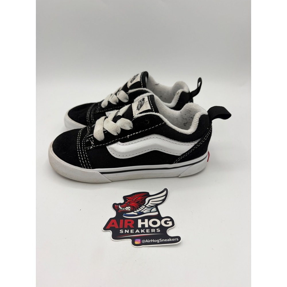 Vans Old Skool 9 Toddler Black White Suede Canvas Skate Shoes VN0A38JNQ26